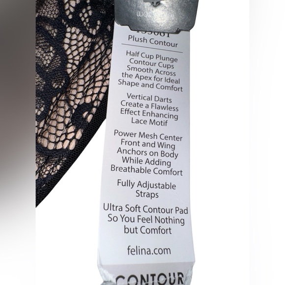 🖤 NWT! Paramour by Felina Lace Underwire Bra - Picture 7 of 9